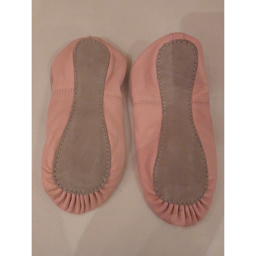 Children's Pink Leather Ballet Shoes‎ – Soft Sole Dance Shoes, 7 Inches Long - Picture 2 of 2